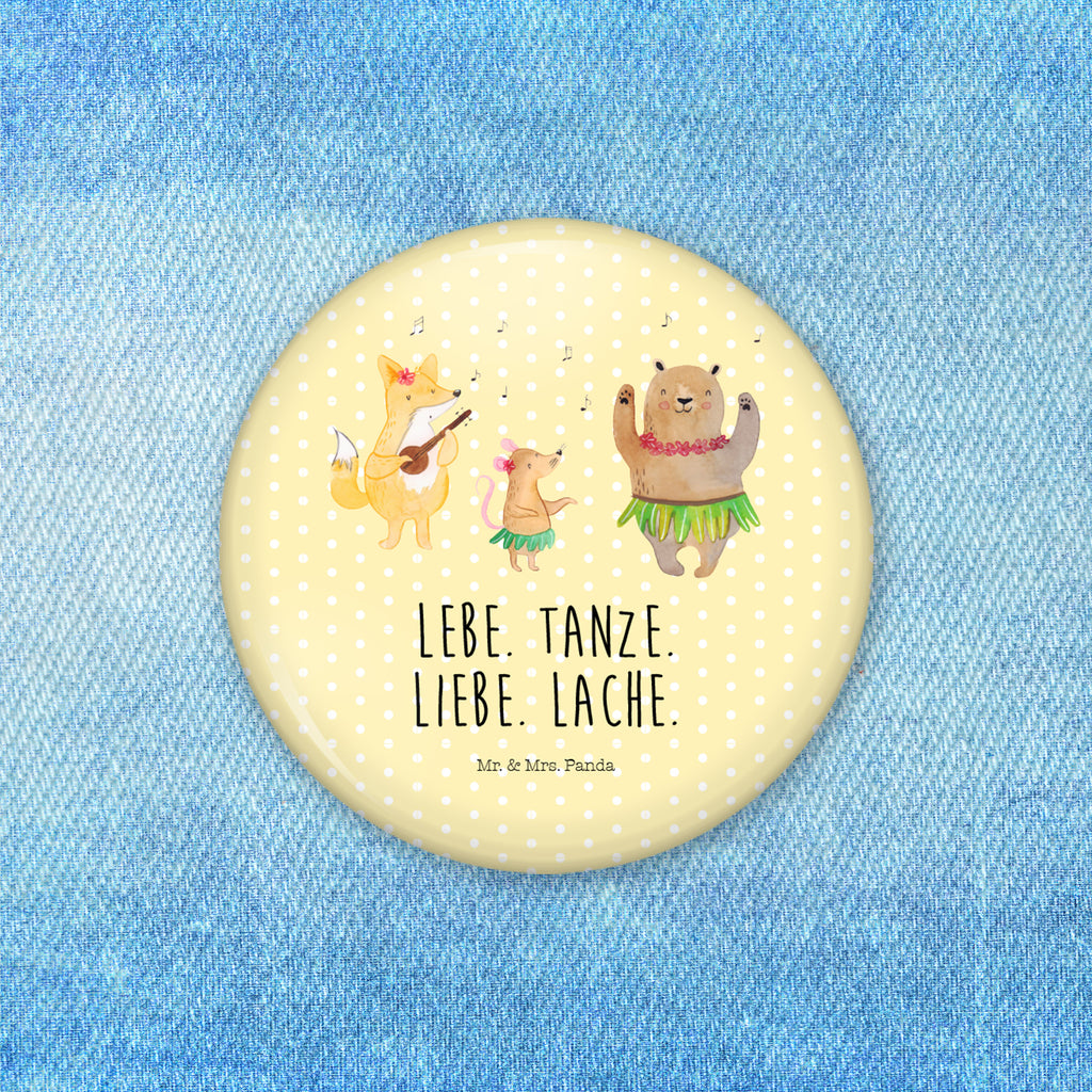 50mm Button Waldtiere Aloha 50mm Button, Button, Pin, Anstecknadel, Tiermotive, Gute Laune, lustige Sprüche, Tiere, Wald, Waldtiere, Musik, Aloha, Bär, Hase, Igel, Tanzen, Leben, Lachen