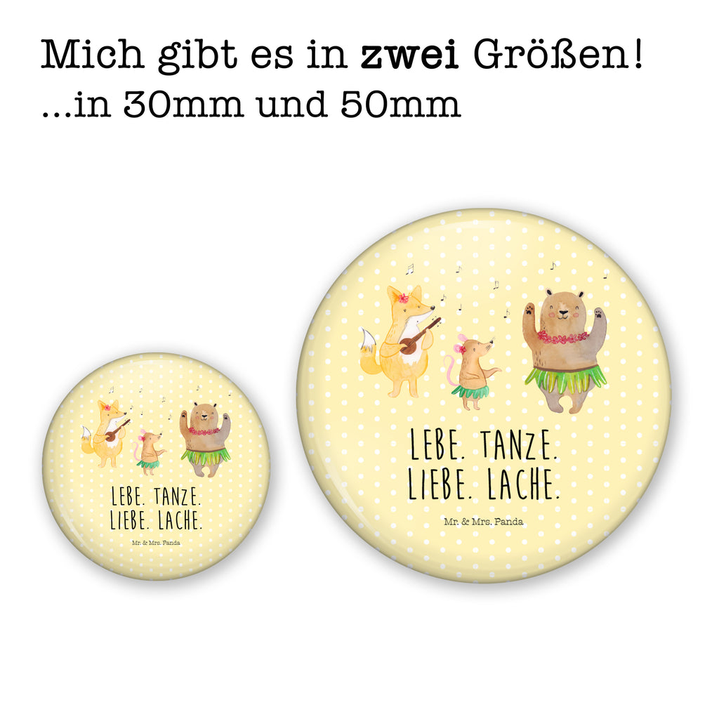 50mm Button Waldtiere Aloha 50mm Button, Button, Pin, Anstecknadel, Tiermotive, Gute Laune, lustige Sprüche, Tiere, Wald, Waldtiere, Musik, Aloha, Bär, Hase, Igel, Tanzen, Leben, Lachen