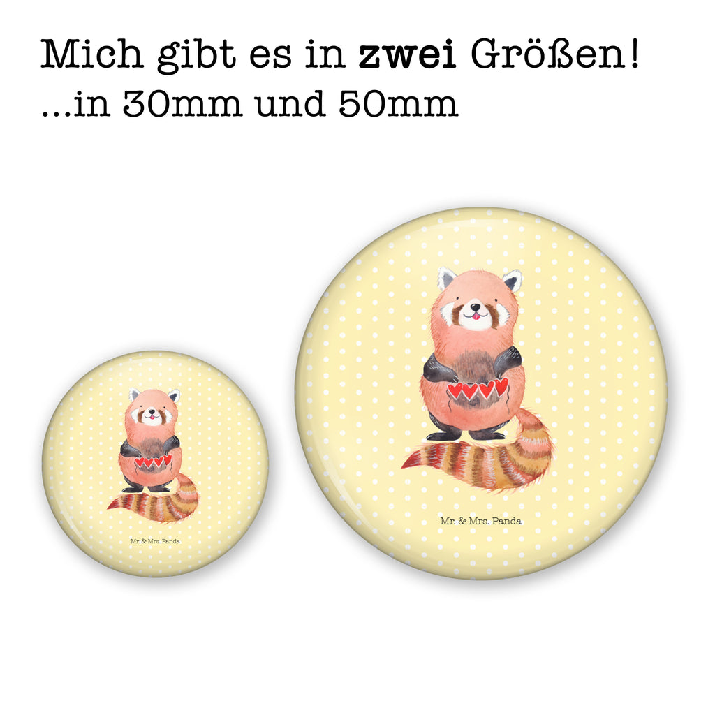 50mm Button Roter Panda 50mm Button, Button, Pin, Anstecknadel, Tiermotive, Gute Laune, lustige Sprüche, Tiere, Panda, Liebe, Rot, Herz, Liebling, Lieblingsmensch