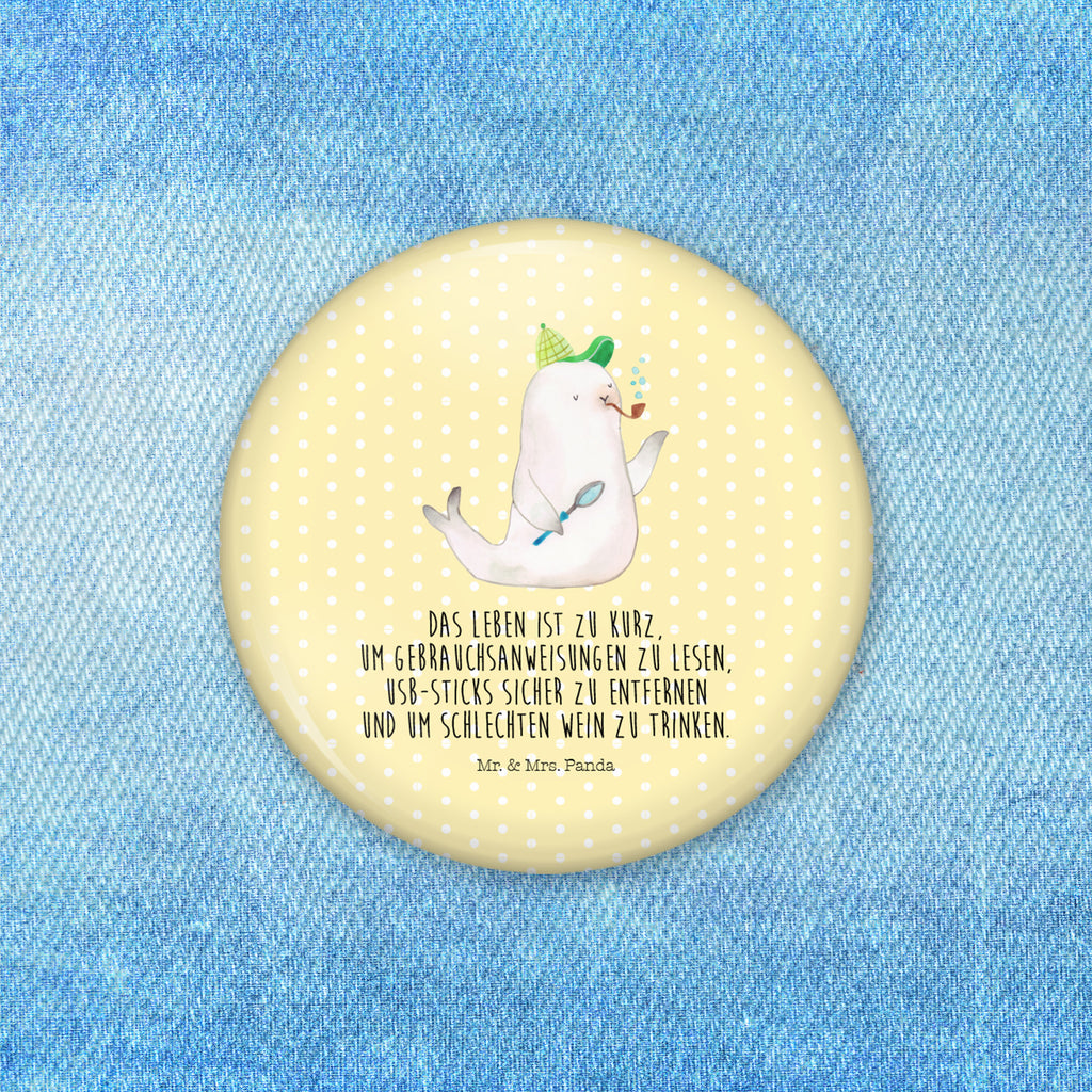 50mm Button Robbe Sherlock 50mm Button, Button, Pin, Anstecknadel, Tiermotive, Gute Laune, lustige Sprüche, Tiere