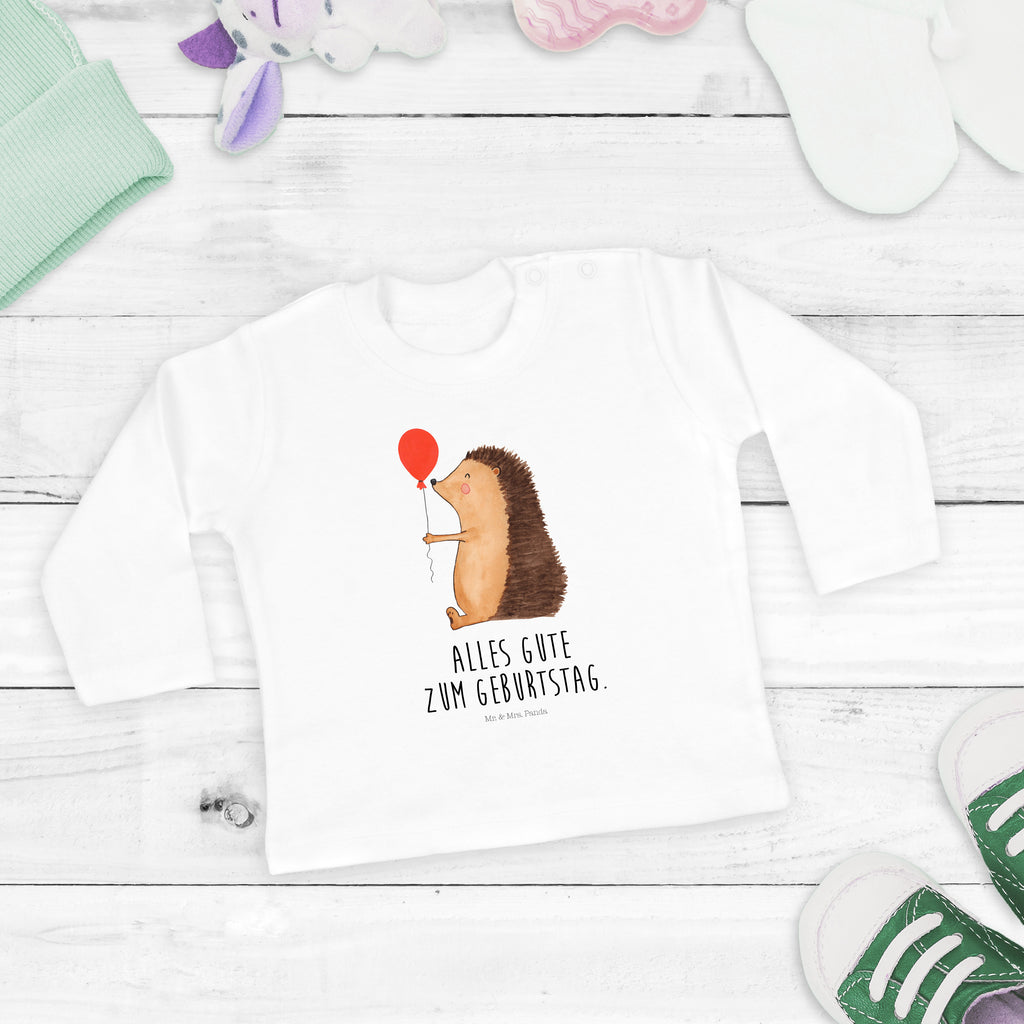 3-6 Monate Baby Longsleeve Igel mit Luftballon Mädchen, Jungen, Baby, Langarm, Bio, Kleidung, Tiermotive, Gute Laune, lustige Sprüche, Tiere, Igel, Geburtstag, Herzlichen Glückwunsch, Glückwunsch, Geburtstagskind, Ballon, Happy Birthday
