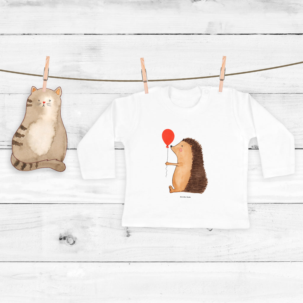 3-6 Monate Baby Longsleeve Igel mit Luftballon Mädchen, Jungen, Baby, Langarm, Bio, Kleidung, Tiermotive, Gute Laune, lustige Sprüche, Tiere, Igel, Geburtstag, Herzlichen Glückwunsch, Glückwunsch, Geburtstagskind, Ballon, Happy Birthday