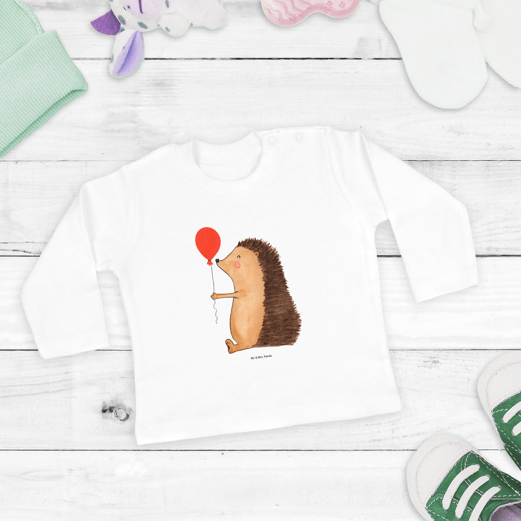 3-6 Monate Baby Longsleeve Igel mit Luftballon Mädchen, Jungen, Baby, Langarm, Bio, Kleidung, Tiermotive, Gute Laune, lustige Sprüche, Tiere, Igel, Geburtstag, Herzlichen Glückwunsch, Glückwunsch, Geburtstagskind, Ballon, Happy Birthday