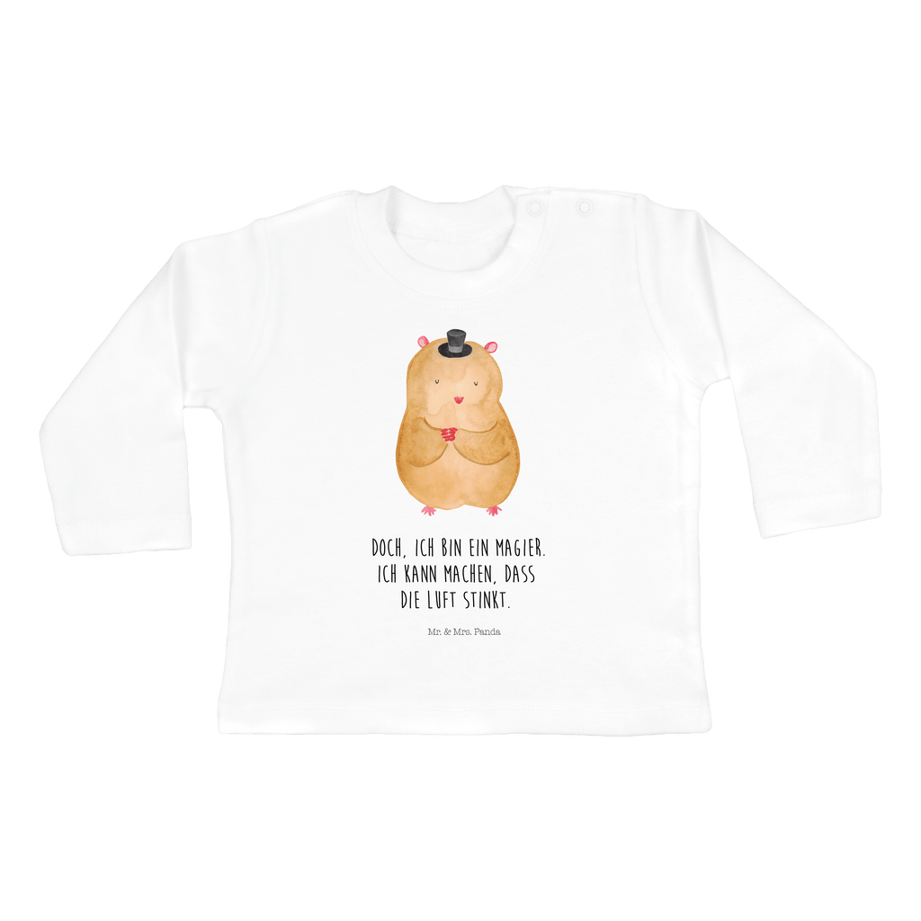 6-12 Monate Baby Longsleeve Hamster mit Hut Mädchen, Jungen, Baby, Longsleeve, Langarm, Bio, Kleidung, uni, Langarmshirt, Tiermotive, Gute Laune, lustige Sprüche, Tiere, Hamster, Hut, Magier, Zylinder, Zwerghamster, Zauberer, Houdini