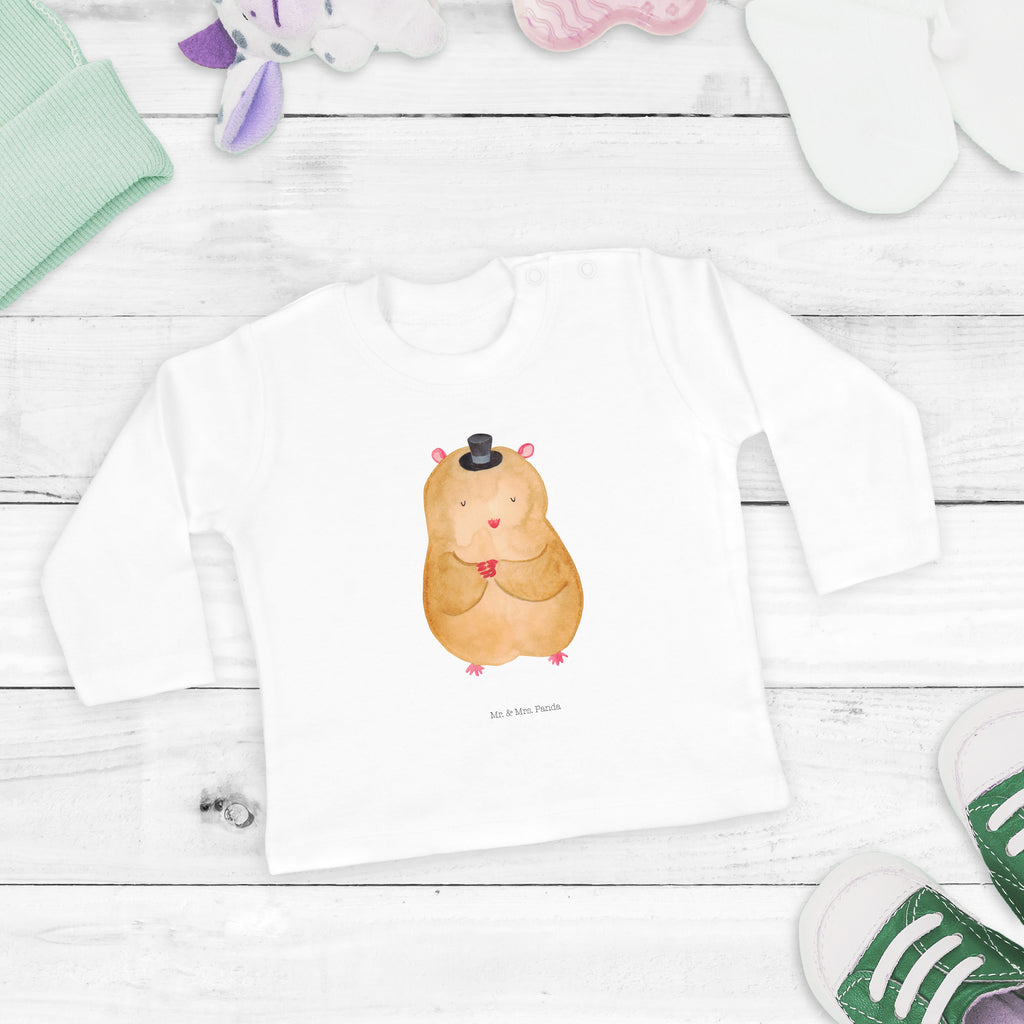 6-12 Monate Baby Longsleeve Hamster mit Hut Mädchen, Jungen, Baby, Longsleeve, Langarm, Bio, Kleidung, uni, Langarmshirt, Tiermotive, Gute Laune, lustige Sprüche, Tiere, Hamster, Hut, Magier, Zylinder, Zwerghamster, Zauberer, Houdini