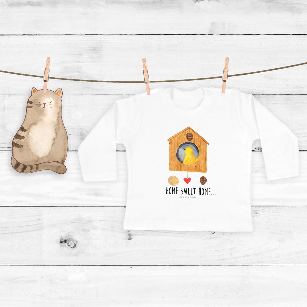 12-18 Monate Baby Longsleeve Vogelhaus sweet Home Mädchen, Jungen, Baby, Langarm, Bio, Kleidung, Tiermotive, Gute Laune, lustige Sprüche, Tiere, Vogelhaus, Vogel, Home sweet Home, Einzug, Umzug, Geschenk, Einzugsgeschenk, Hausbau, Haus