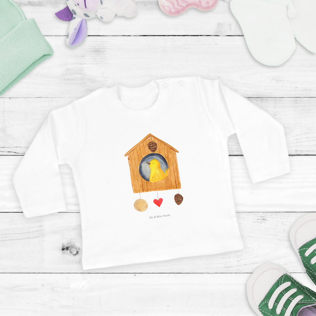 12-18 Monate Baby Longsleeve Vogelhaus sweet Home Mädchen, Jungen, Baby, Langarm, Bio, Kleidung, Tiermotive, Gute Laune, lustige Sprüche, Tiere, Vogelhaus, Vogel, Home sweet Home, Einzug, Umzug, Geschenk, Einzugsgeschenk, Hausbau, Haus