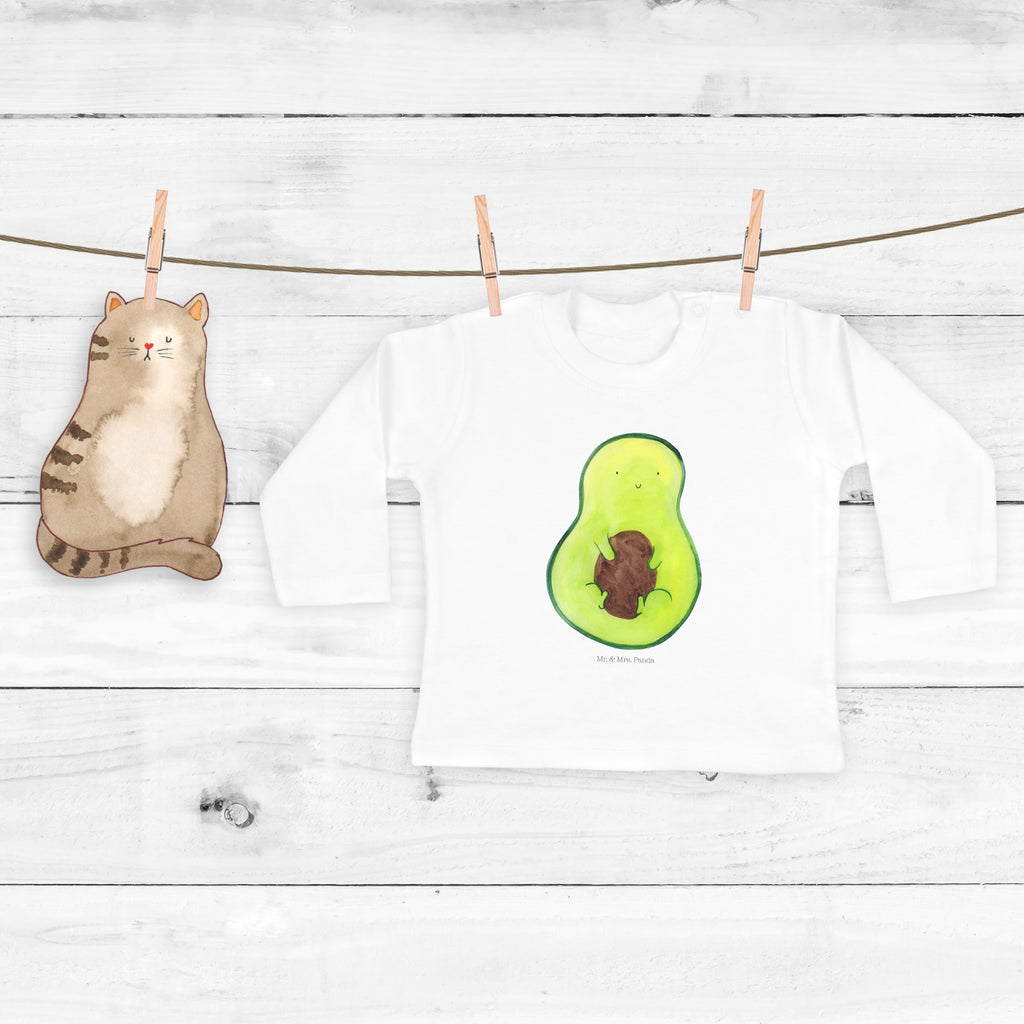 12-18 Monate Baby Longsleeve Avocado mit Kern Mädchen, Jungen, Baby, Langarm, Bio, Kleidung, Avocado, Veggie, Vegan, Gesund, Avokado, Avocadokern, Kern, Pflanze, Spruch Leben