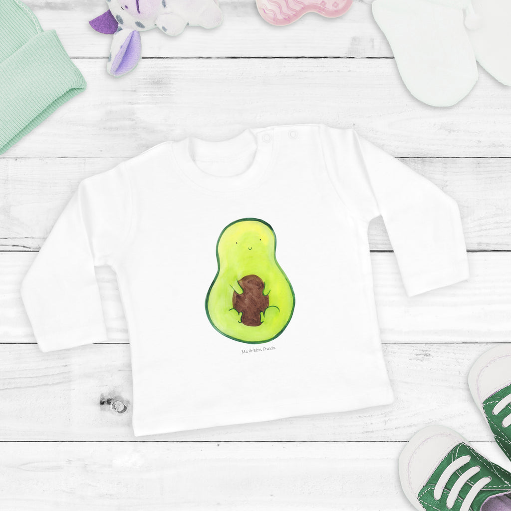 12-18 Monate Baby Longsleeve Avocado mit Kern Mädchen, Jungen, Baby, Langarm, Bio, Kleidung, Avocado, Veggie, Vegan, Gesund, Avokado, Avocadokern, Kern, Pflanze, Spruch Leben