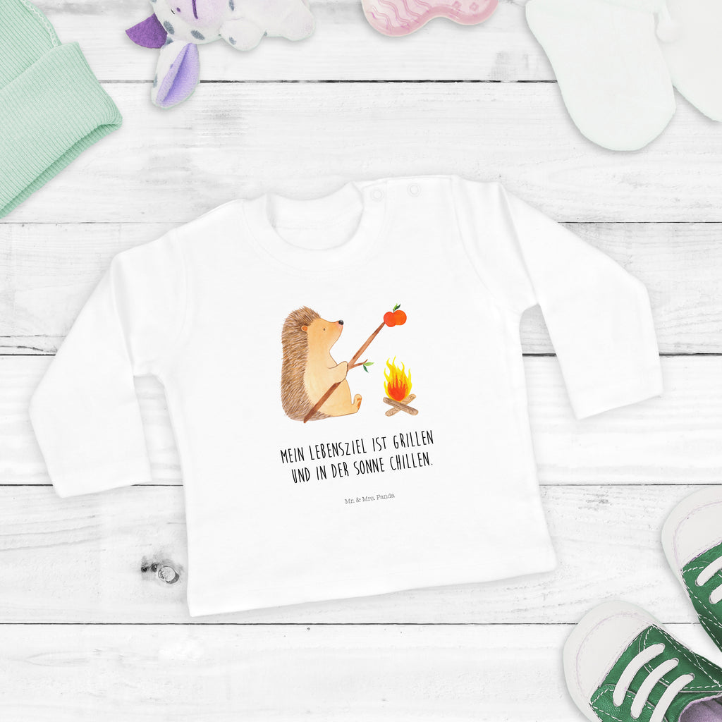 12-18 Monate Baby Longsleeve Igel grillt Mädchen, Jungen, Baby, Langarm, Bio, Kleidung, Tiermotive, Gute Laune, lustige Sprüche, Tiere, Igel, Grillen, Ziele, Motivation, arbeitslos, Sinn des Lebens, Spruch