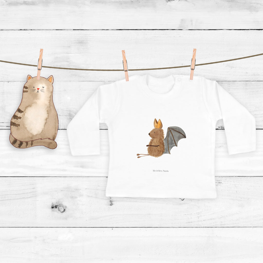 12-18 Monate Baby Longsleeve Fledermaus sitzend Mädchen, Jungen, Baby, Langarm, Bio, Kleidung, Tiermotive, Gute Laune, lustige Sprüche, Tiere, Fledermaus, Fledermäuse, Motivation, entspannen