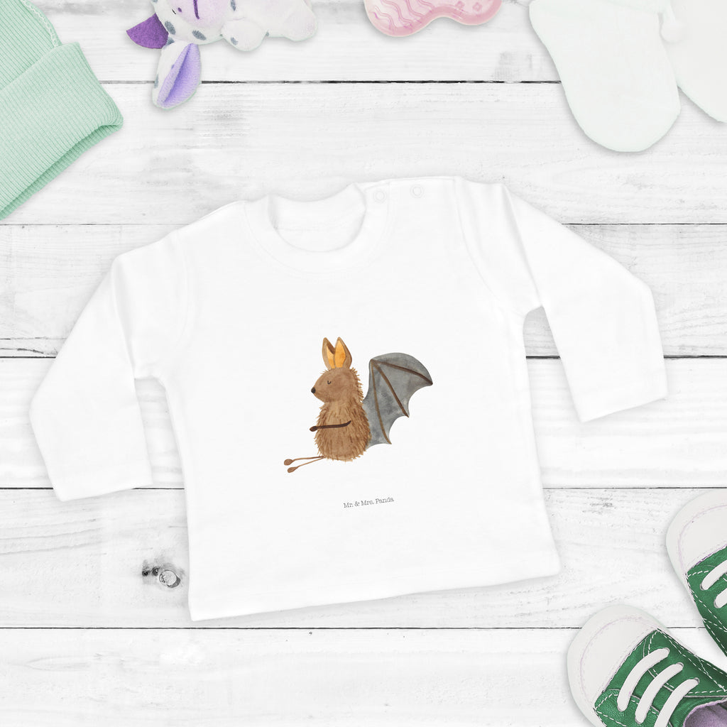 12-18 Monate Baby Longsleeve Fledermaus sitzend Mädchen, Jungen, Baby, Langarm, Bio, Kleidung, Tiermotive, Gute Laune, lustige Sprüche, Tiere, Fledermaus, Fledermäuse, Motivation, entspannen