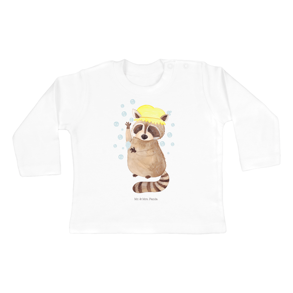12-18 Monate Baby Longsleeve Waschbär Mädchen, Jungen, Baby, Langarm, Bio, Kleidung, Tiermotive, Gute Laune, lustige Sprüche, Tiere, Waschbär, Tagträumen, Plan, Fröhlich, waschen, Seifenblasen