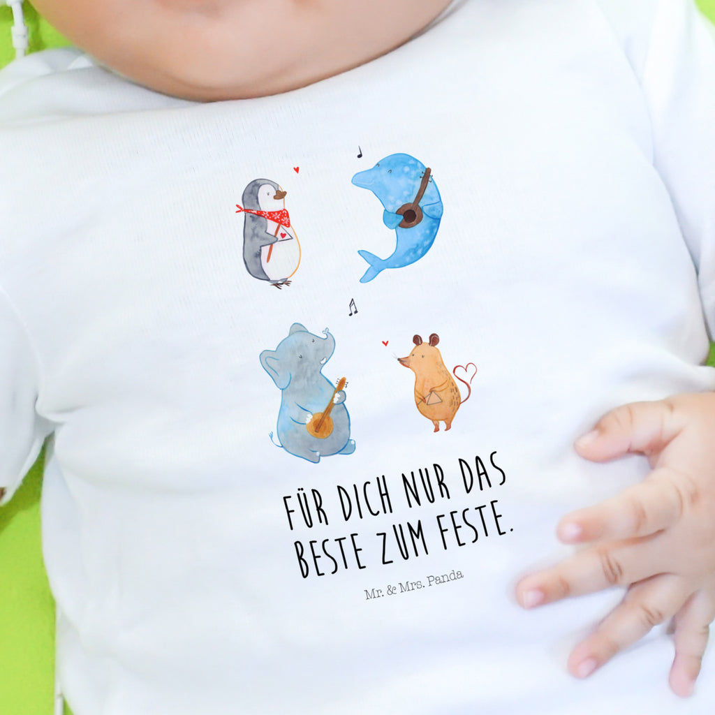 12-18 Monate Baby Longsleeve Big Band Mädchen, Jungen, Baby, Langarm, Bio, Kleidung, Tiermotive, Gute Laune, lustige Sprüche, Tiere, Hund, Pinguin, Maus, Elefant, Delfin, Gitarre, Band, Triangel, Musikanten, Musik