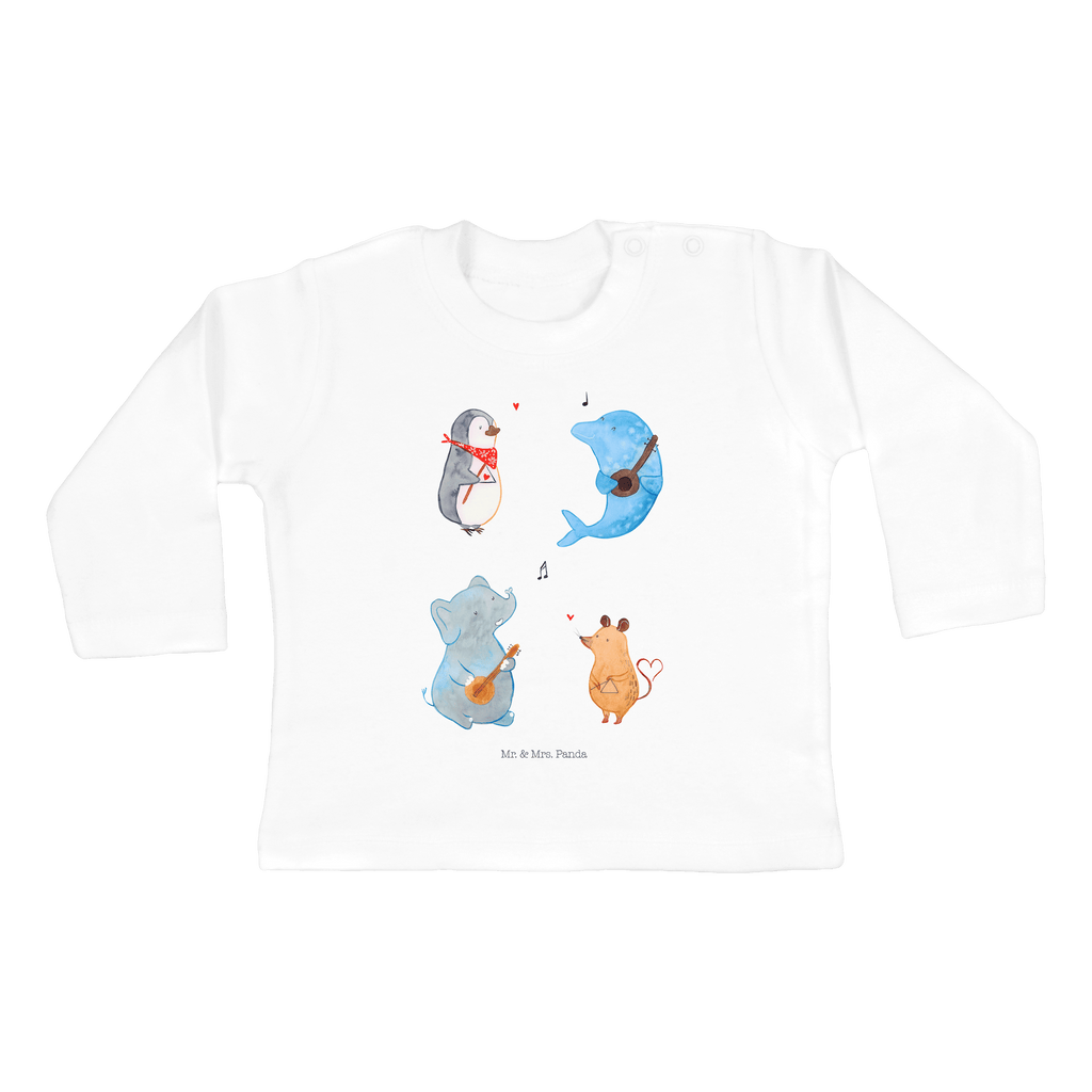 12-18 Monate Baby Longsleeve Big Band Mädchen, Jungen, Baby, Langarm, Bio, Kleidung, Tiermotive, Gute Laune, lustige Sprüche, Tiere, Hund, Pinguin, Maus, Elefant, Delfin, Gitarre, Band, Triangel, Musikanten, Musik