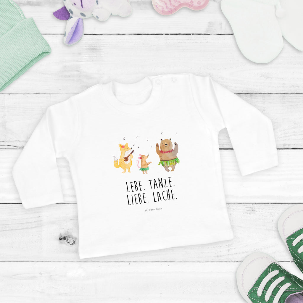 12-18 Monate Baby Longsleeve Waldtiere Aloha Mädchen, Jungen, Baby, Langarm, Bio, Kleidung, Tiermotive, Gute Laune, lustige Sprüche, Tiere, Wald, Waldtiere, Musik, Aloha, Bär, Hase, Igel, Tanzen, Leben, Lachen