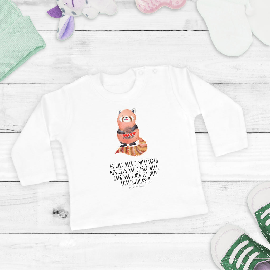 12-18 Monate Baby Longsleeve Roter Panda Mädchen, Jungen, Baby, Langarm, Bio, Kleidung, Tiermotive, Gute Laune, lustige Sprüche, Tiere, Panda, Liebe, Rot, Herz, Liebling, Lieblingsmensch