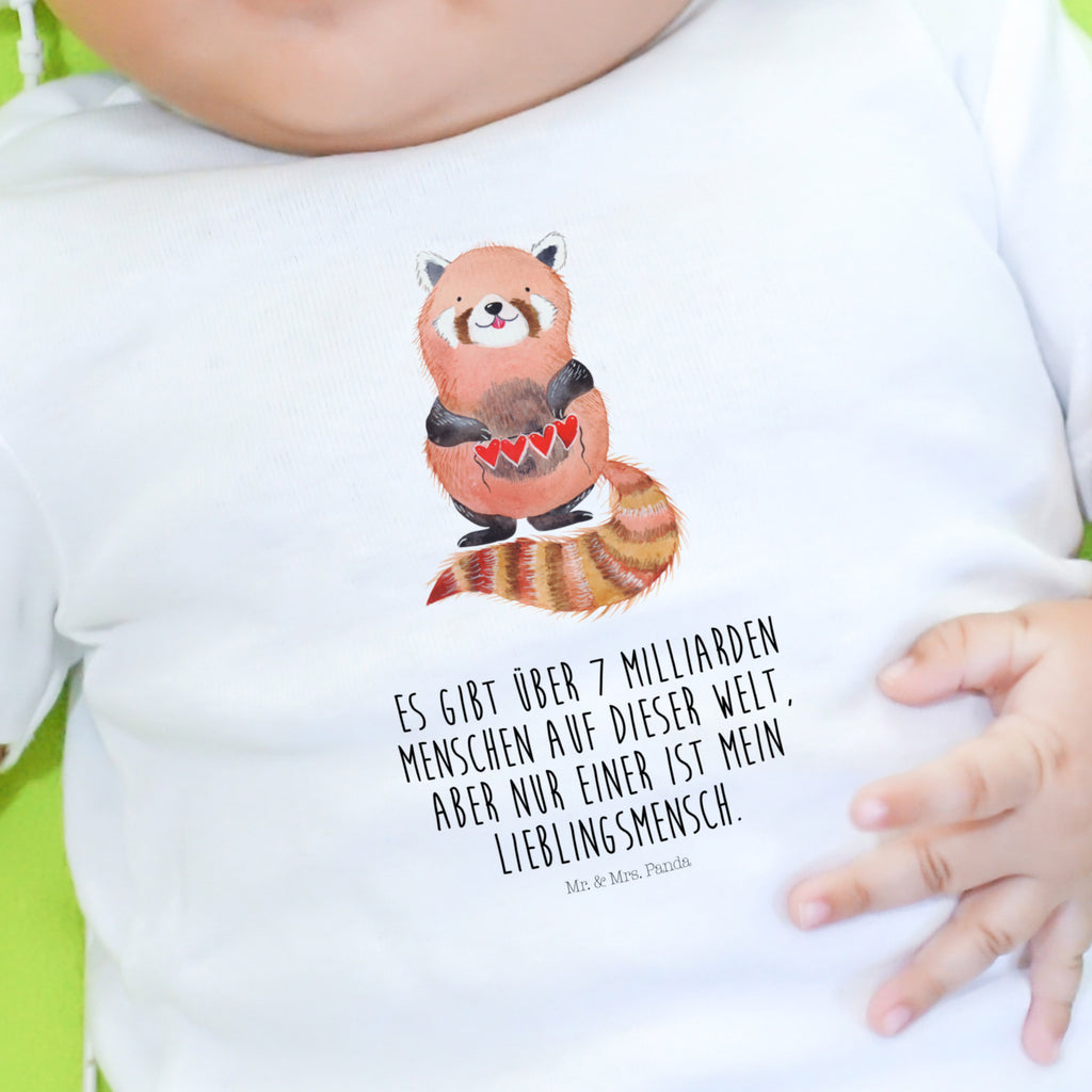 12-18 Monate Baby Longsleeve Roter Panda Mädchen, Jungen, Baby, Langarm, Bio, Kleidung, Tiermotive, Gute Laune, lustige Sprüche, Tiere, Panda, Liebe, Rot, Herz, Liebling, Lieblingsmensch