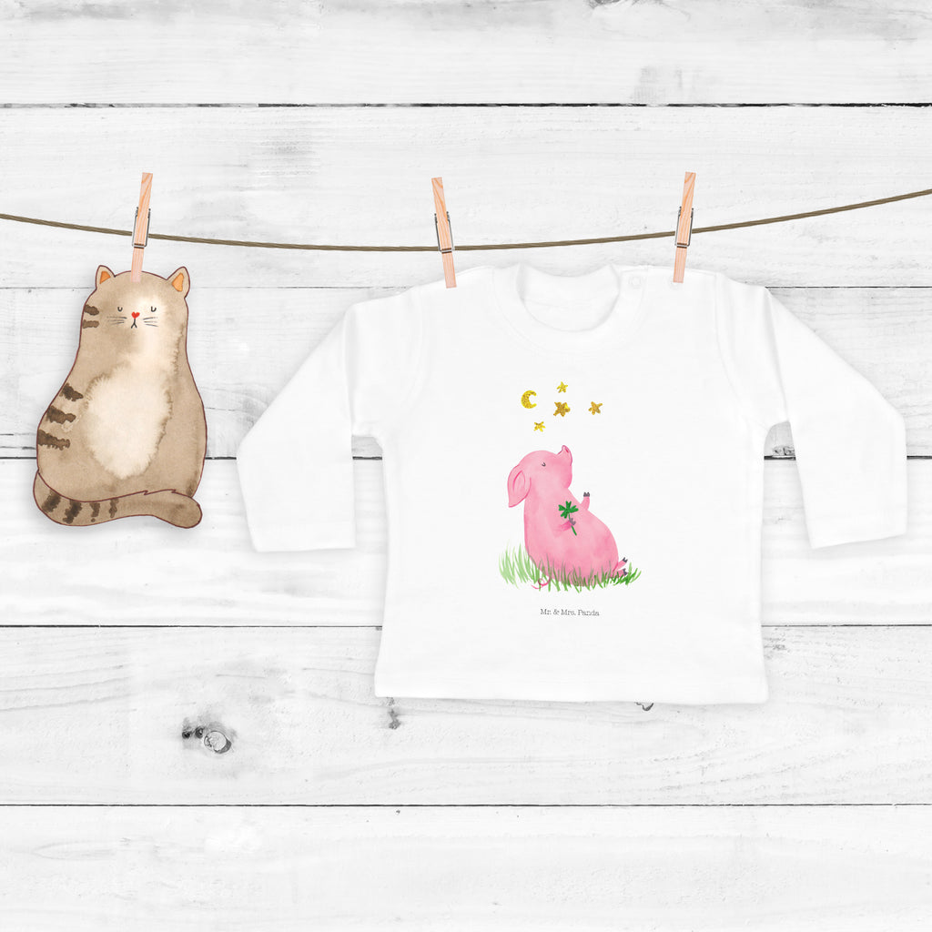 18-24 Monate Baby Longsleeve Glücksschwein Mädchen, Jungen, Baby, Langarm, Bio, Kleidung, Longsleeve, Tiermotive, Gute Laune, lustige Sprüche, Tiere, Glücksschwein. Glück, Schwein, Schweinchen, Sterne, Sernchen, Ziele, Träume, Motivation, Glücksbringer