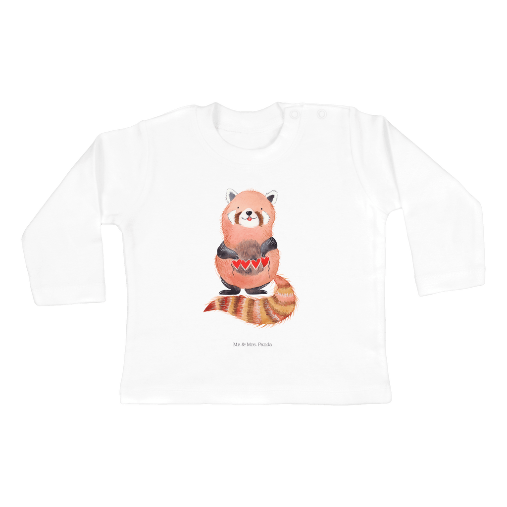 12-18 Monate Baby Longsleeve Roter Panda Mädchen, Jungen, Baby, Langarm, Bio, Kleidung, Tiermotive, Gute Laune, lustige Sprüche, Tiere, Panda, Liebe, Rot, Herz, Liebling, Lieblingsmensch