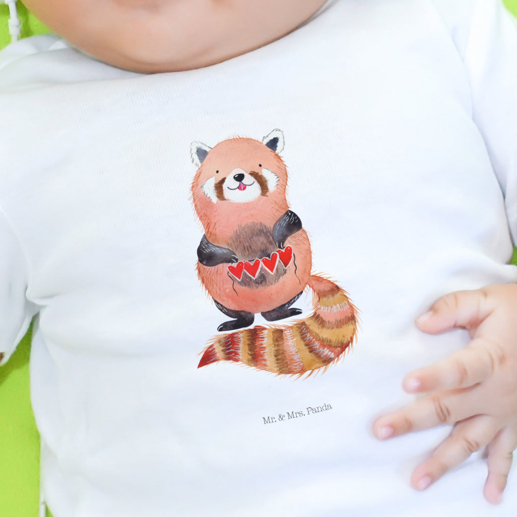 12-18 Monate Baby Longsleeve Roter Panda Mädchen, Jungen, Baby, Langarm, Bio, Kleidung, Tiermotive, Gute Laune, lustige Sprüche, Tiere, Panda, Liebe, Rot, Herz, Liebling, Lieblingsmensch