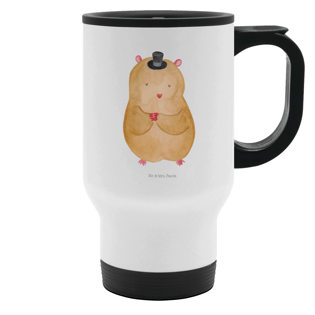 Thermobecher Hamster mit Hut Thermobecher, To Go Becher, Thermotasse, Kaffeebecher, Isolierbecher, Thermobecher To Go, Warmhaltetasse, Edelstahlbecher, Reisebecher, Tasse mit Deckel, Thermobecher für 400 ml, Kaffeetasse zum Mitnehmen, Tasse zum Mitnehmen, Spülmaschinenfest, Tiermotive, Gute Laune, lustige Sprüche, Tiere, Hamster, Hut, Magier, Zylinder, Zwerghamster, Zauberer, Houdini