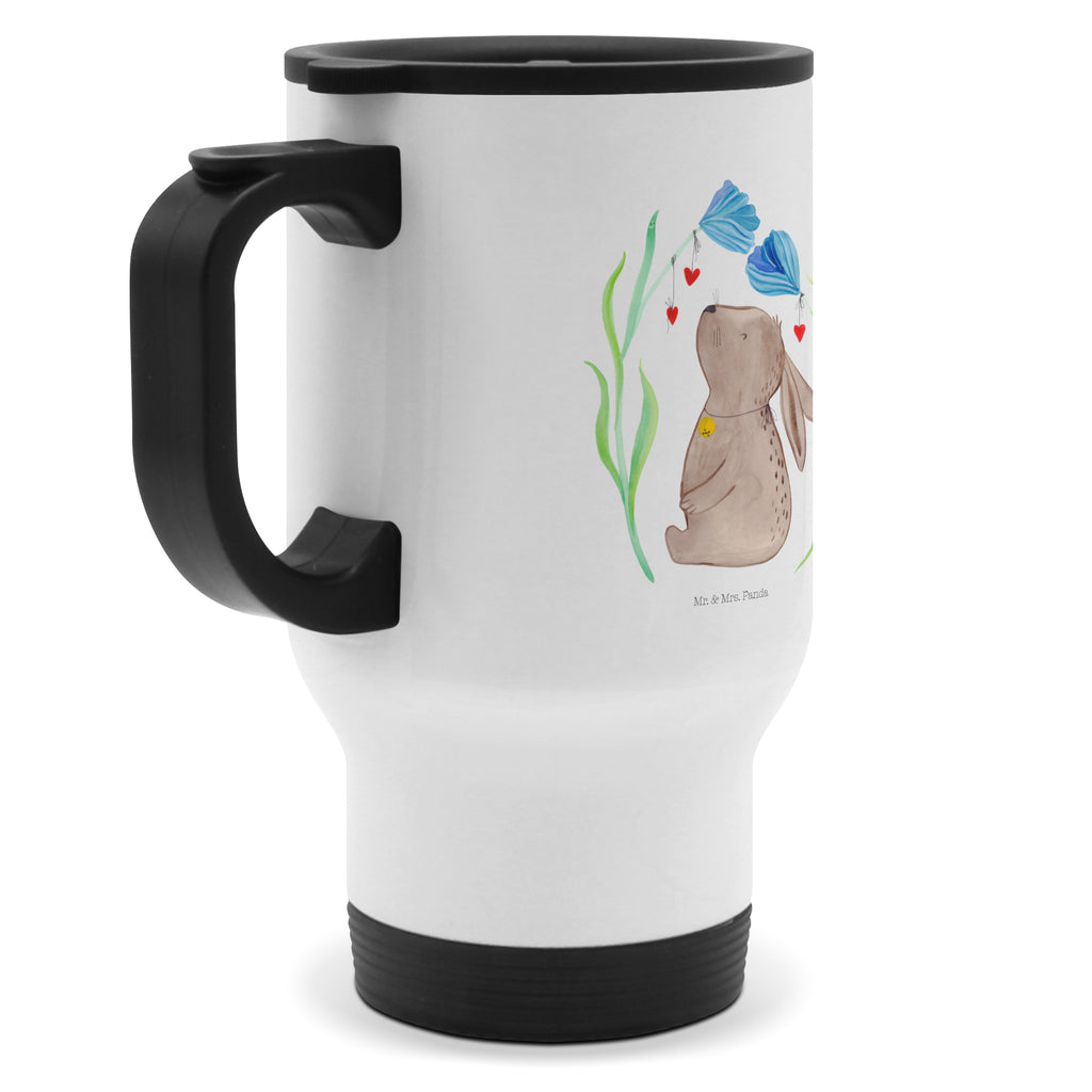 Thermobecher Hase Blume Thermobecher, To Go Becher, Thermotasse, Kaffeebecher, Isolierbecher, Thermobecher To Go, Warmhaltetasse, Edelstahlbecher, Reisebecher, Tasse mit Deckel, Thermobecher für 400 ml, Kaffeetasse zum Mitnehmen, Tasse zum Mitnehmen, Spülmaschinenfest, Ostern, Osterhase, Ostergeschenke, Osternest, Osterdeko, Geschenk zu Ostern, Hase, Kaninchen, Kind, Taufe, Taufgeschenk, Geburt, Schwangerschaft, erstes Kind, Kindergeburtstag, Geburtstag, Hoffnung, Träume