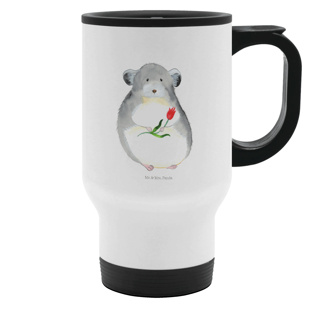Thermobecher Chinchilla mit Blume Thermobecher, To Go Becher, Thermotasse, Kaffeebecher, Isolierbecher, Thermobecher To Go, Warmhaltetasse, Edelstahlbecher, Reisebecher, Tasse mit Deckel, Thermobecher für 400 ml, Kaffeetasse zum Mitnehmen, Tasse zum Mitnehmen, Spülmaschinenfest, Tiermotive, Gute Laune, lustige Sprüche, Tiere, Chinchilla, Chinchillas, Liebeskummer, Kummer, Depressionen, traurig sein, Chaos, Glücklichsein, Büro, Büroalltag