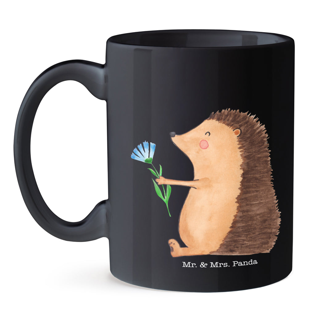 Tasse Igel mit Blume Igel, Gute Besserung, Genesungswünsche, Krankheit, Krankenhaus, krank, Besuch Becher, Kaffeetasse, Kaffeebecher, Tee, Frühstück, Büro  süße Tiermotive, gute Laune, lustige Sprüche, Tiere