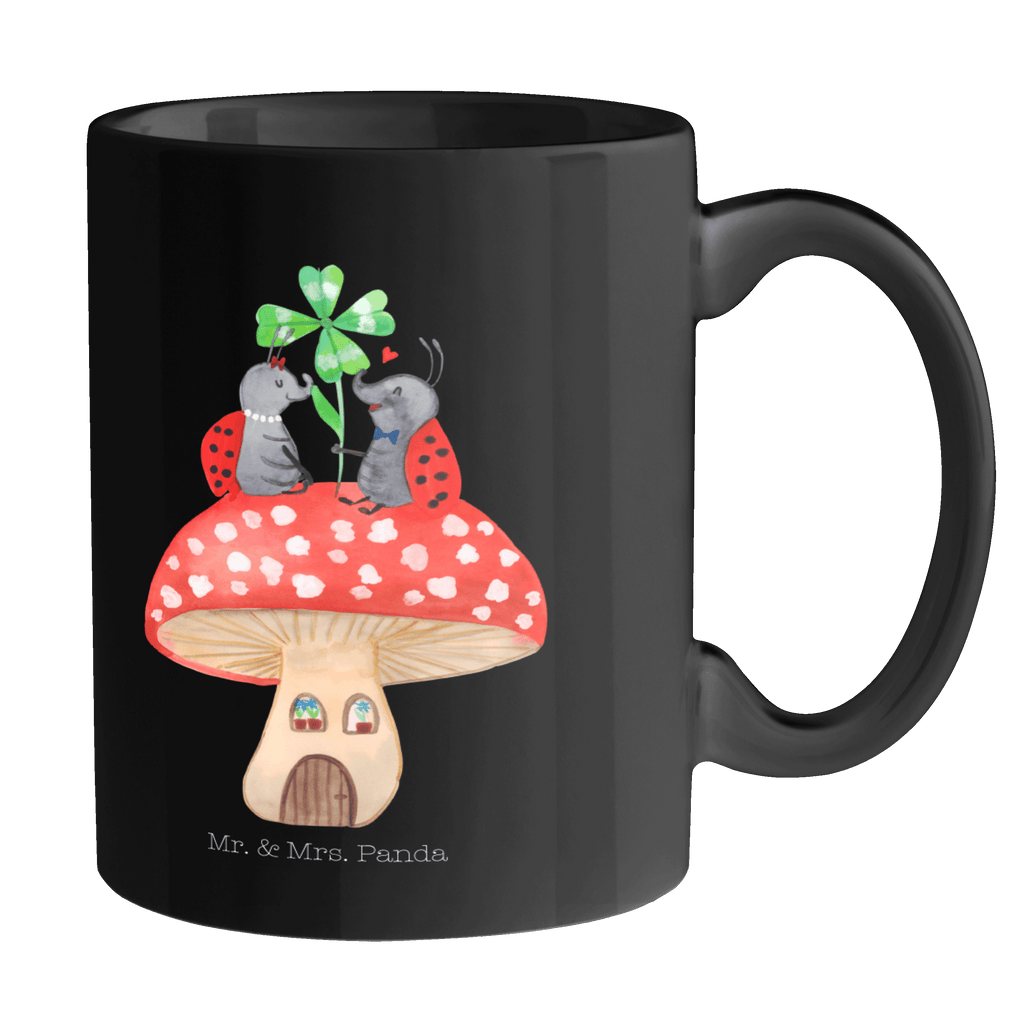 Tasse Marienkäfer Paar Fliegenpilz Haus, Wohnung, zuhause, Fliegenpilz, Marienkäfer, Fleigenpilzhaus Becher, Kaffeetasse, Kaffeebecher, Tee, Frühstück, Büro  süße Tiermotive, gute Laune, lustige Sprüche, Tiere