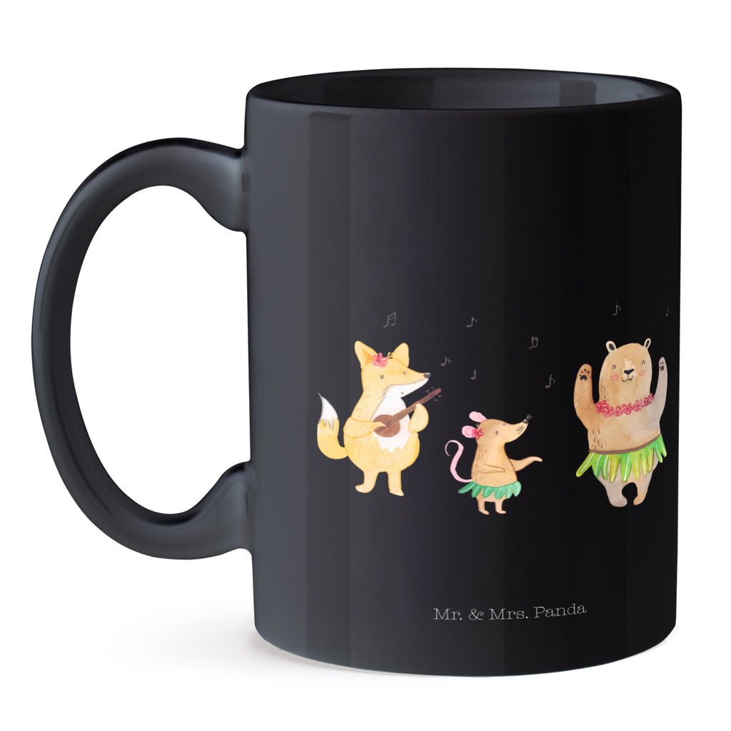 Tasse Waldtiere Aloha Wald, Waldtiere, Musik, Aloha, Bär, Hase, Igel, Tanzen, Leben, Lachen Becher, Kaffeetasse, Kaffeebecher, Tee, Frühstück, Büro  süße Tiermotive, gute Laune, lustige Sprüche, Tiere