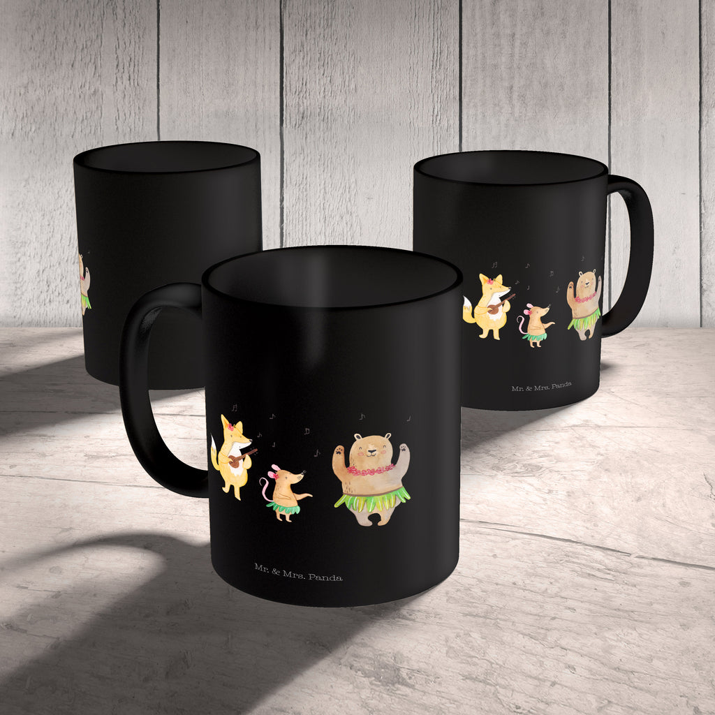 Tasse Waldtiere Aloha Wald, Waldtiere, Musik, Aloha, Bär, Hase, Igel, Tanzen, Leben, Lachen Becher, Kaffeetasse, Kaffeebecher, Tee, Frühstück, Büro  süße Tiermotive, gute Laune, lustige Sprüche, Tiere