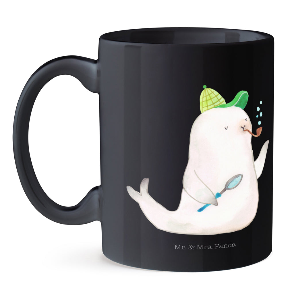 Tasse Robbe Sherlock  Becher, Kaffeetasse, Kaffeebecher, Tee, Frühstück, Büro  süße Tiermotive, gute Laune, lustige Sprüche, Tiere