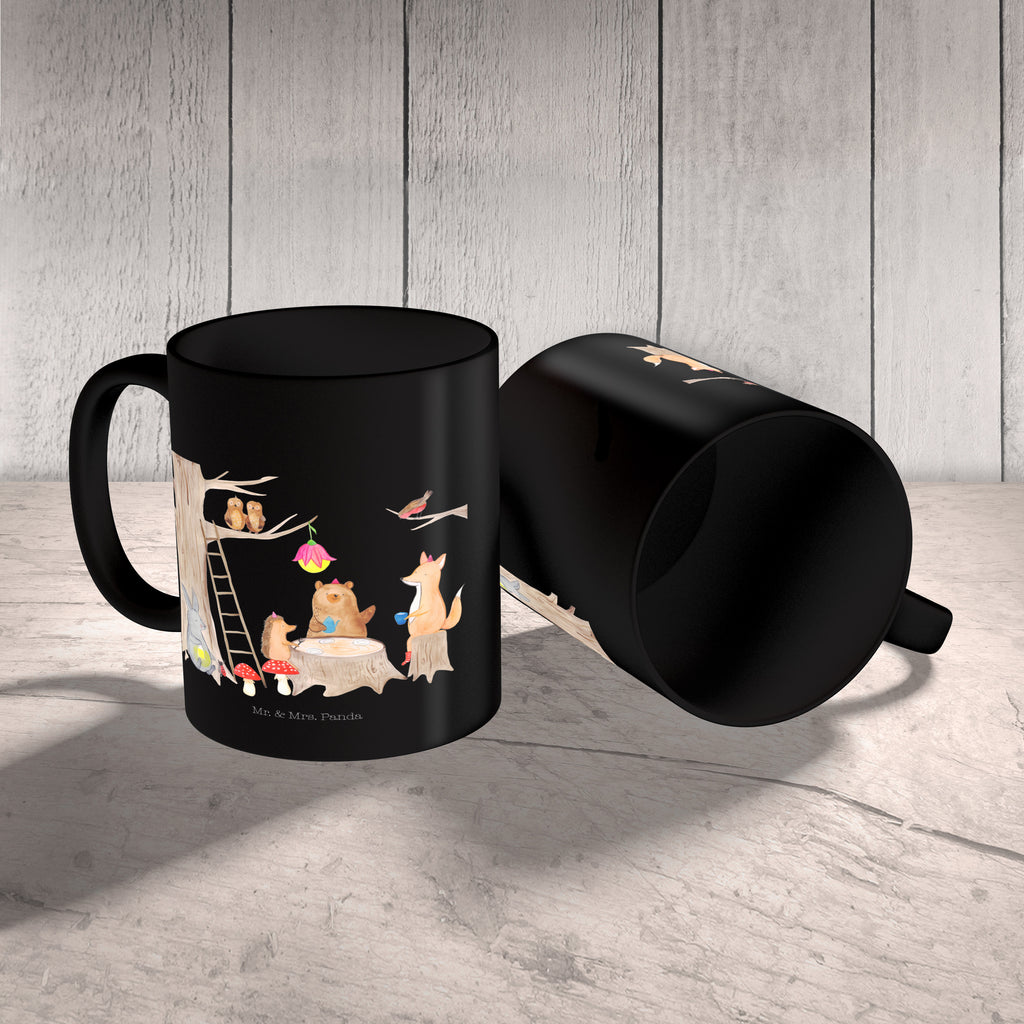 Tasse Waldtiere Picknick Waldtiere, Picknick, Wald, Fuchs, Hase, Igel, Maus, Eichhörnchen Becher, Kaffeetasse, Kaffeebecher, Tee, Frühstück, Büro  süße Tiermotive, gute Laune, lustige Sprüche, Tiere