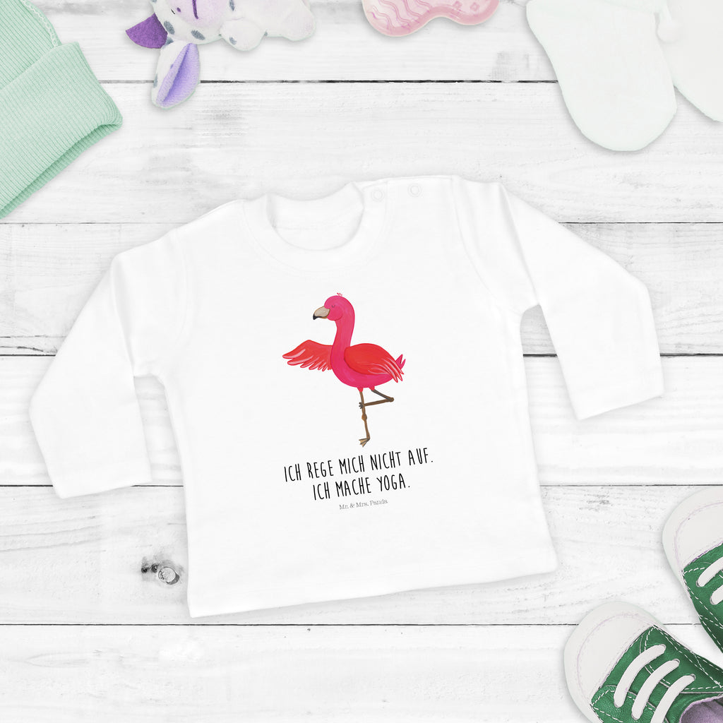 3-6 Monate Baby Longsleeve Flamingo Yoga Mädchen, Jungen, Baby, Langarm, Bio, Kleidung, Flamingo, Vogel, Yoga, Namaste, Achtsamkeit, Yoga-Übung, Entspannung, Ärger, Aufregen, Tiefenentspannung