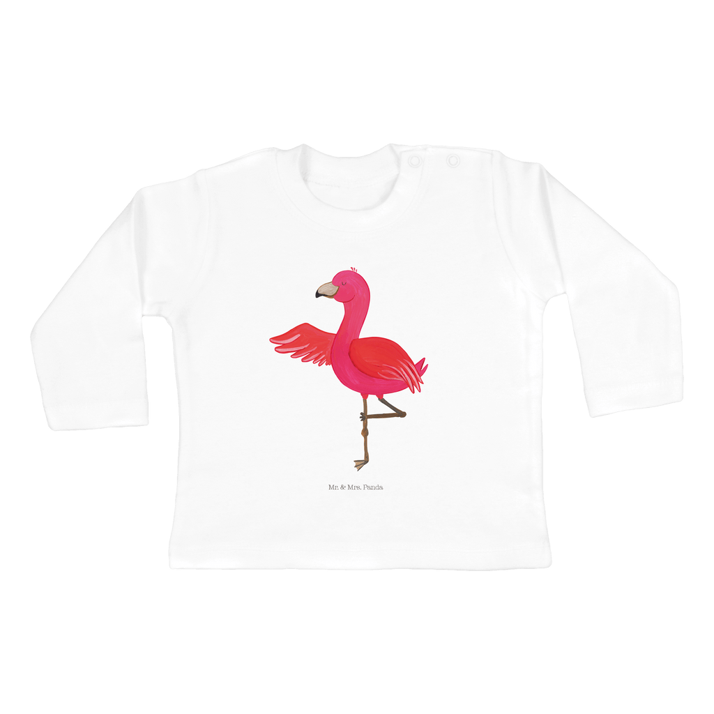 3-6 Monate Baby Longsleeve Flamingo Yoga Mädchen, Jungen, Baby, Langarm, Bio, Kleidung, Flamingo, Vogel, Yoga, Namaste, Achtsamkeit, Yoga-Übung, Entspannung, Ärger, Aufregen, Tiefenentspannung