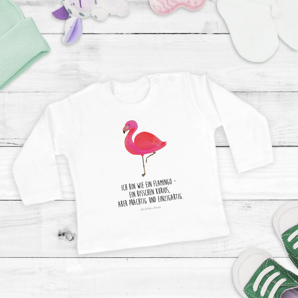 12-18 Monate Baby Longsleeve Flamingo classic Mädchen, Jungen, Baby, Langarm, Bio, Kleidung, Flamingo, Einzigartig, Selbstliebe, Stolz, ich, für mich, Spruch, Freundin, Freundinnen, Außenseiter, Sohn, Tochter, Geschwister