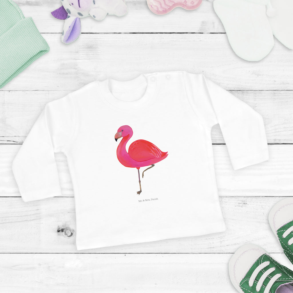 12-18 Monate Baby Longsleeve Flamingo classic Mädchen, Jungen, Baby, Langarm, Bio, Kleidung, Flamingo, Einzigartig, Selbstliebe, Stolz, ich, für mich, Spruch, Freundin, Freundinnen, Außenseiter, Sohn, Tochter, Geschwister