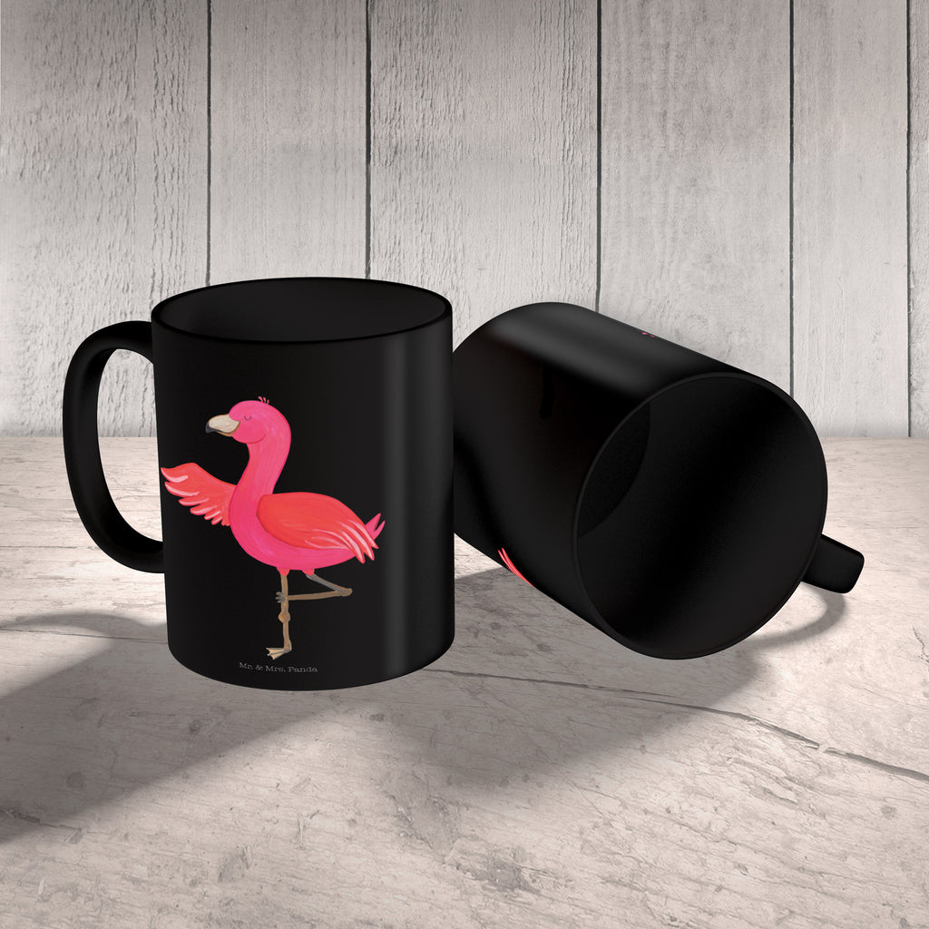 Tasse Flamingo Yoga Flamingo, Vogel, Yoga, Namaste, Achtsamkeit, Yoga-Übung, Entspannung, Ärger, Aufregen, Tiefenentspannung Becher, Kaffeetasse, Kaffeebecher, Tee, Frühstück, Büro  Flamingo