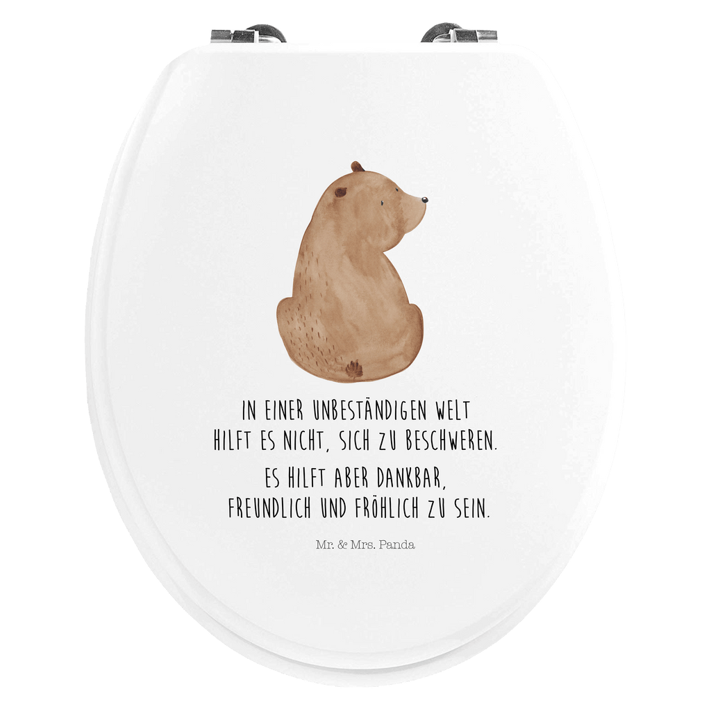 Motiv WC Sitz Bär Schulterblick Klobrille, Klodeckel, Toilettendeckel, WC-Sitz, Toilette, Bär, Teddy, Teddybär, Selbstachtung, Weltansicht, Motivation, Bären, Bärenliebe, Weisheit
