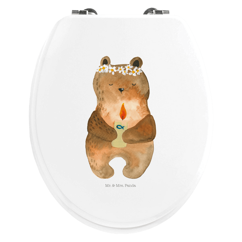 Motiv WC Sitz Kommunion-Bär Klobrille, Klodeckel, Toilettendeckel, WC-Sitz, Toilette, Bär, Teddy, Teddybär, Kommunion, Gottes Segen, Taufkerze, katholisch