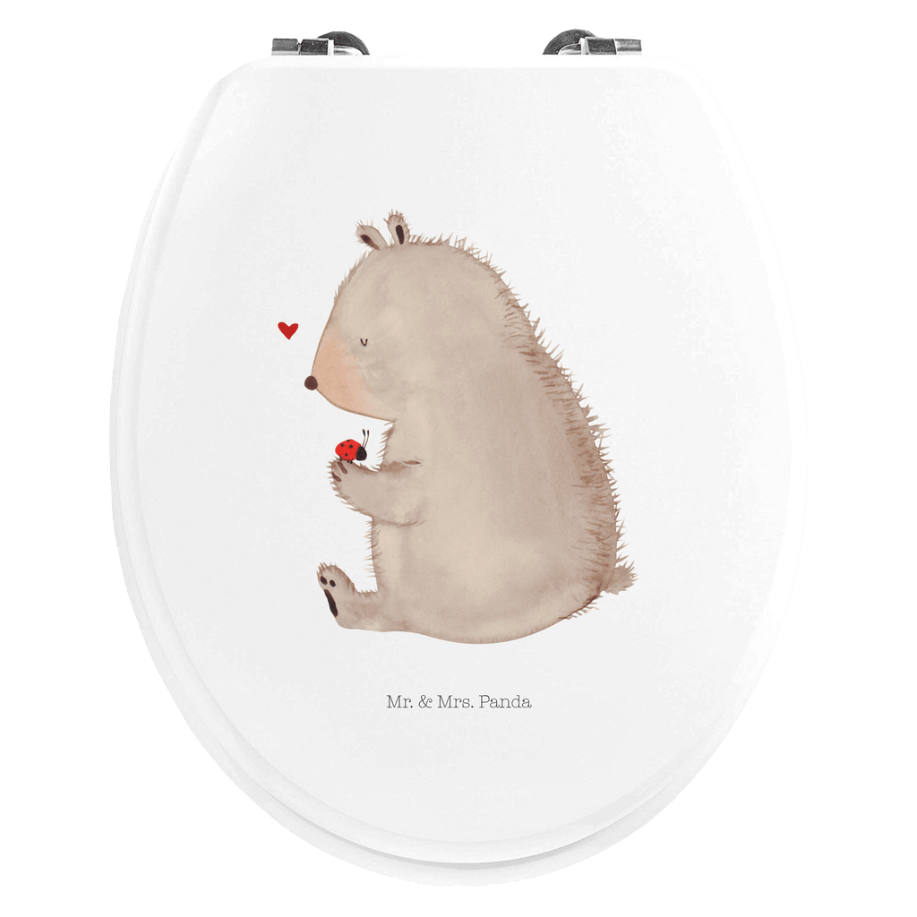 Motiv WC Sitz Bär mit Marienkäfer Klobrille, Klodeckel, Toilettendeckel, WC-Sitz, Toilette, Bär, Teddy, Teddybär, Marienkäfer, Liebe, Freiheit, Motivation, Das Leben ist schön