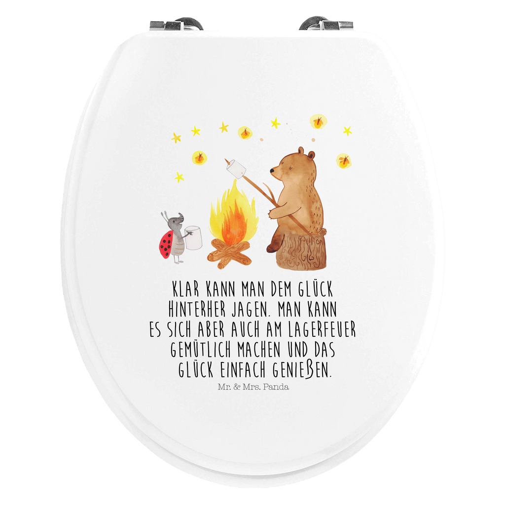 Motiv WC Sitz Bär & Marienkäfer Lagerfeuer Klobrille, Klodeckel, Toilettendeckel, WC-Sitz, Toilette, Bär, Teddy, Teddybär, Lagerfeuer