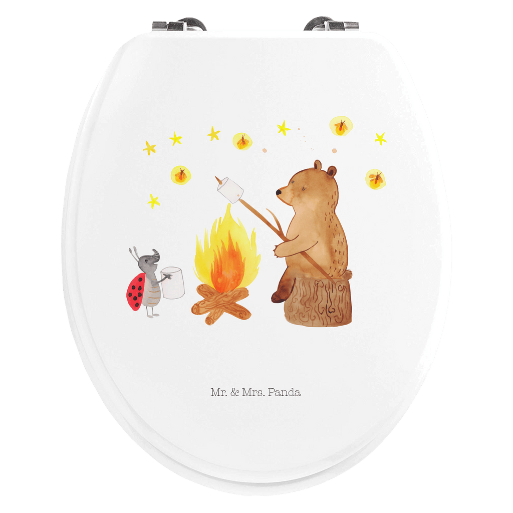 Motiv WC Sitz Bär & Marienkäfer Lagerfeuer Klobrille, Klodeckel, Toilettendeckel, WC-Sitz, Toilette, Bär, Teddy, Teddybär, Lagerfeuer