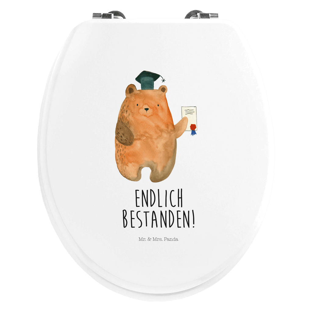 Motiv WC Sitz Prüfungsbär Klobrille, Klodeckel, Toilettendeckel, WC-Sitz, Toilette, Bär, Teddy, Teddybär, Abitur, Prüfungen, Prüfung bestanden, Abschluss, Zeugnis, Abschlusszeugnis