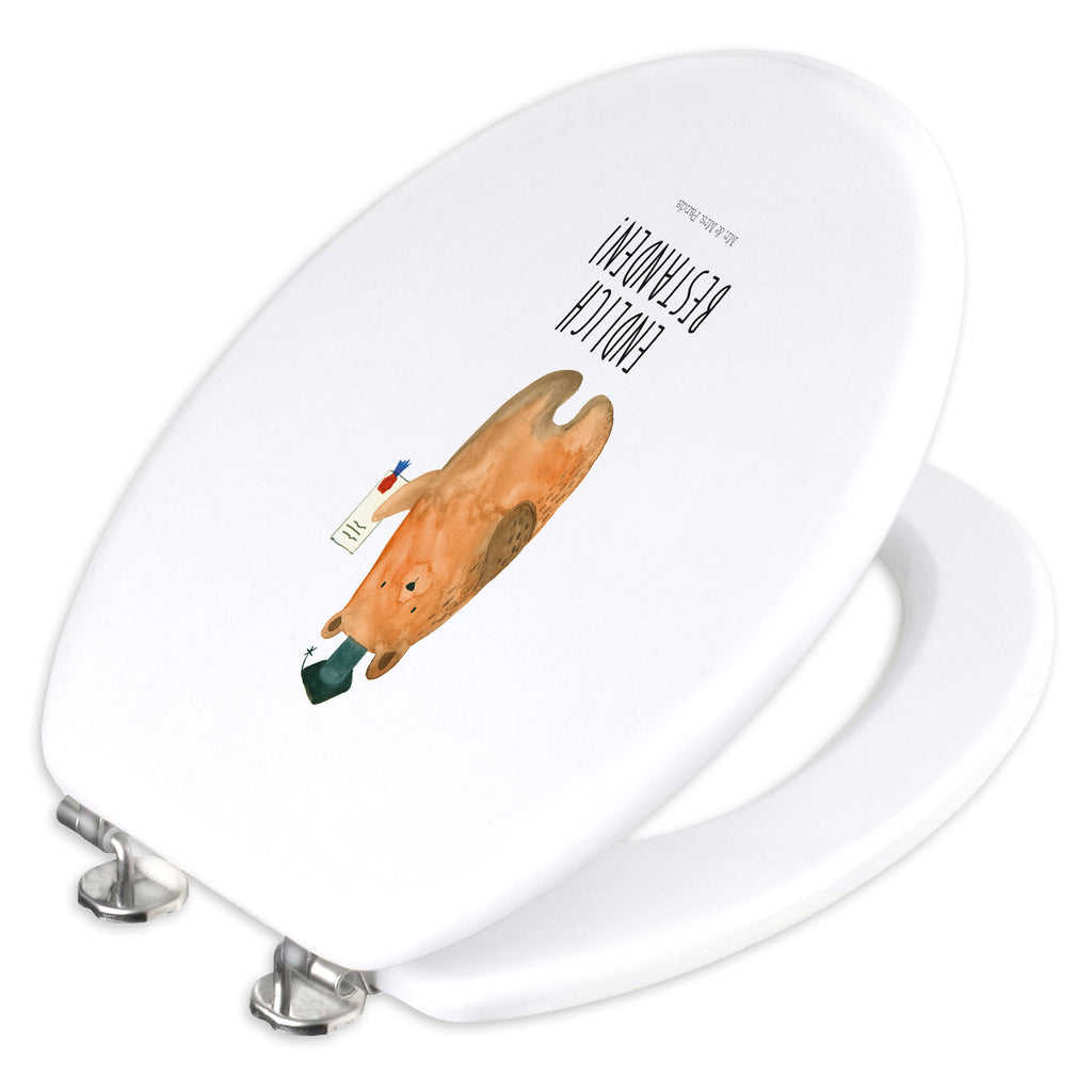 Motiv WC Sitz Prüfungsbär Klobrille, Klodeckel, Toilettendeckel, WC-Sitz, Toilette, Bär, Teddy, Teddybär, Abitur, Prüfungen, Prüfung bestanden, Abschluss, Zeugnis, Abschlusszeugnis