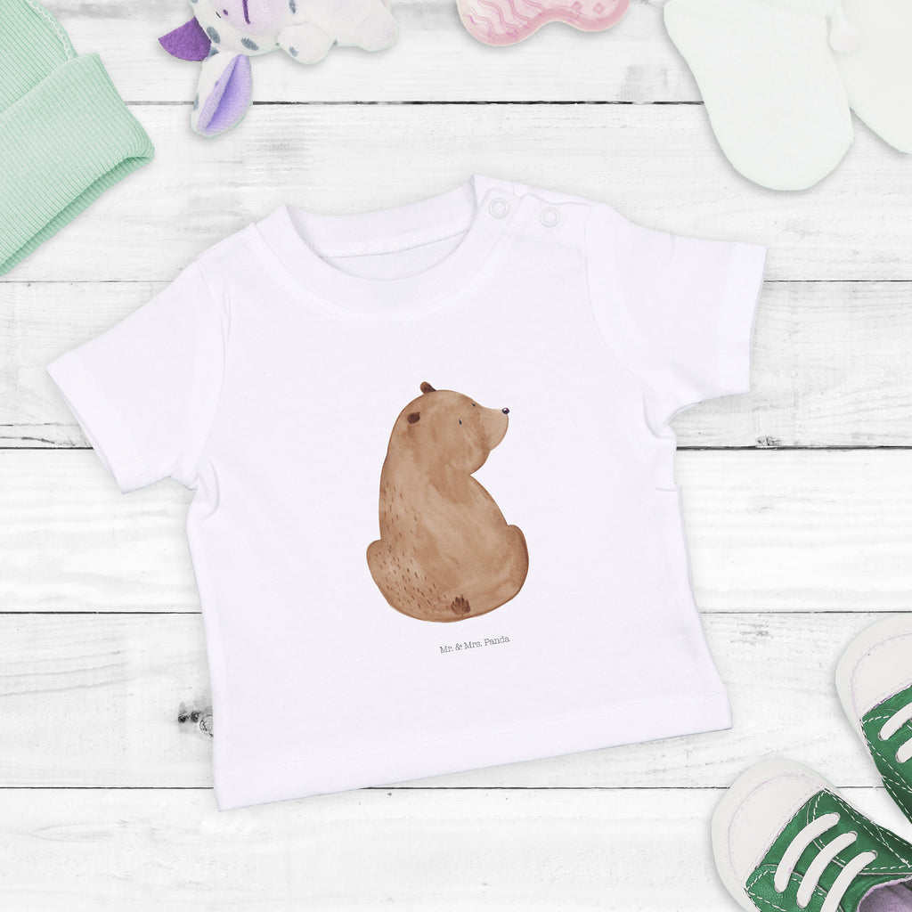 Organic Baby Shirt Bär Schulterblick Baby T-Shirt, Jungen Baby T-Shirt, Mädchen Baby T-Shirt, Shirt, Bär, Teddy, Teddybär, Selbstachtung, Weltansicht, Motivation, Bären, Bärenliebe, Weisheit