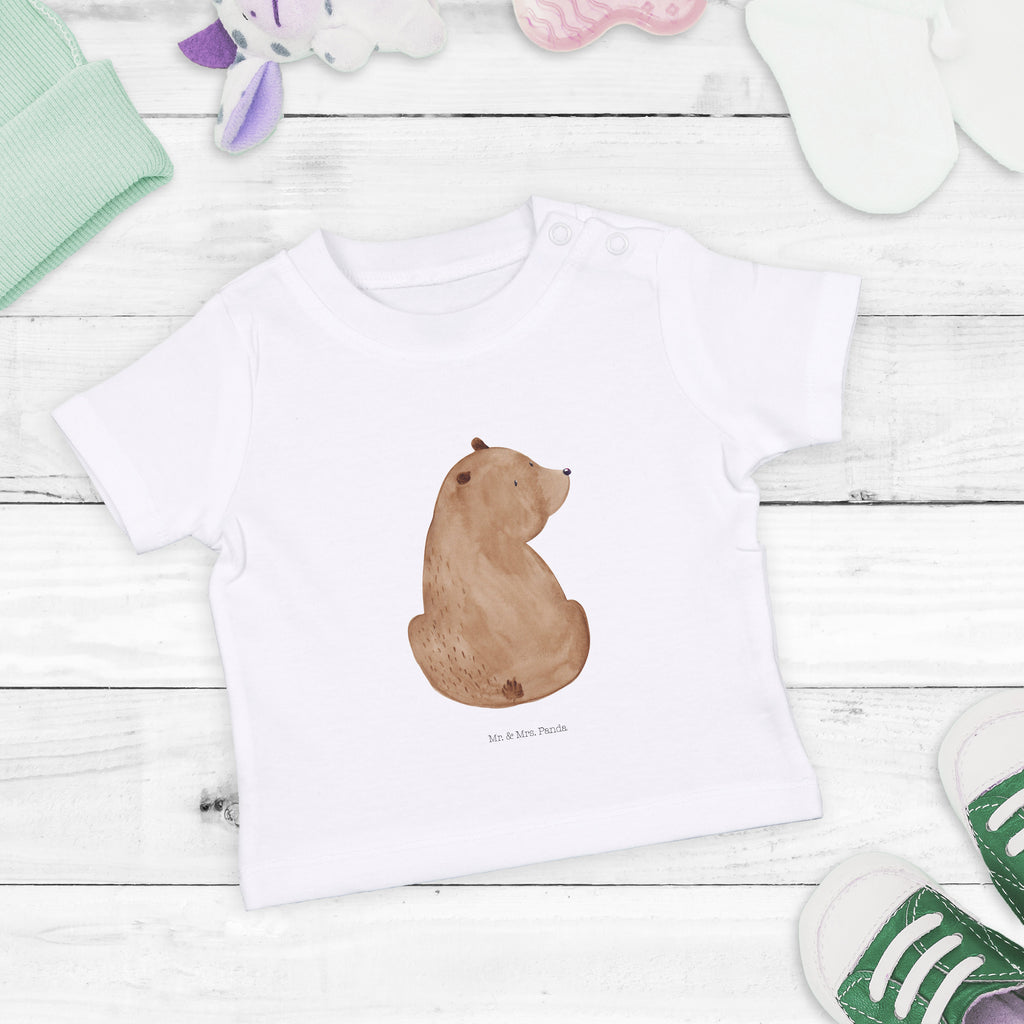 Organic Baby Shirt Bär Schulterblick Baby T-Shirt, Jungen Baby T-Shirt, Mädchen Baby T-Shirt, Shirt, Bär, Teddy, Teddybär, Selbstachtung, Weltansicht, Motivation, Bären, Bärenliebe, Weisheit