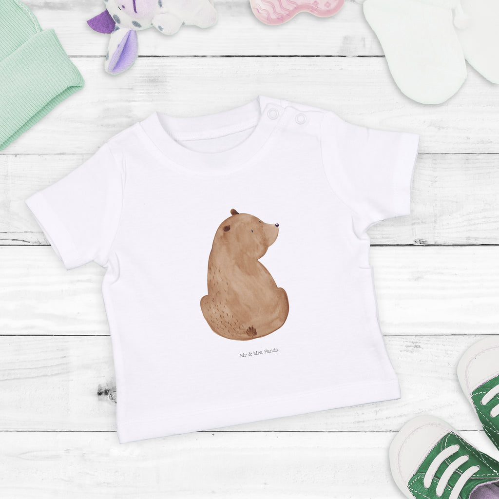 Organic Baby Shirt Bär Schulterblick Baby T-Shirt, Jungen Baby T-Shirt, Mädchen Baby T-Shirt, Shirt, Bär, Teddy, Teddybär, Selbstachtung, Weltansicht, Motivation, Bären, Bärenliebe, Weisheit