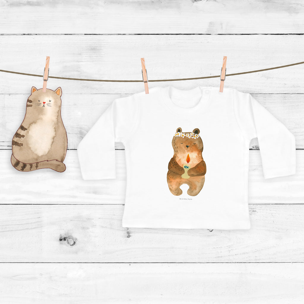 18-24 Monate Baby Longsleeve Kommunion-Bär Mädchen, Jungen, Baby, Langarm, Bio, Kleidung, Longsleeve, Bär, Teddy, Teddybär, Kommunion, Gottes Segen, Taufkerze, katholisch